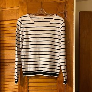 J.Crew Mercantile Cream & Black Stripe Sweater- Medium